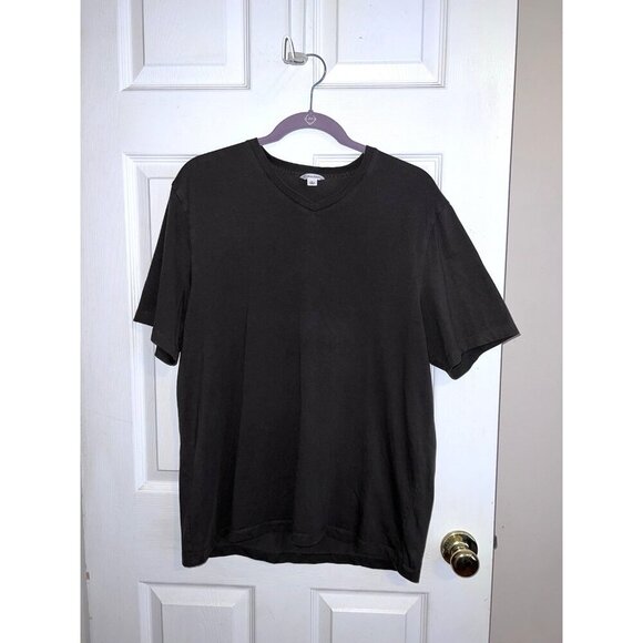 CALVIN KLEIN T-Shirt Men's L Short Sleeve V Neck Solid V Neck Dark Gray Solid - Picture 1 of 9